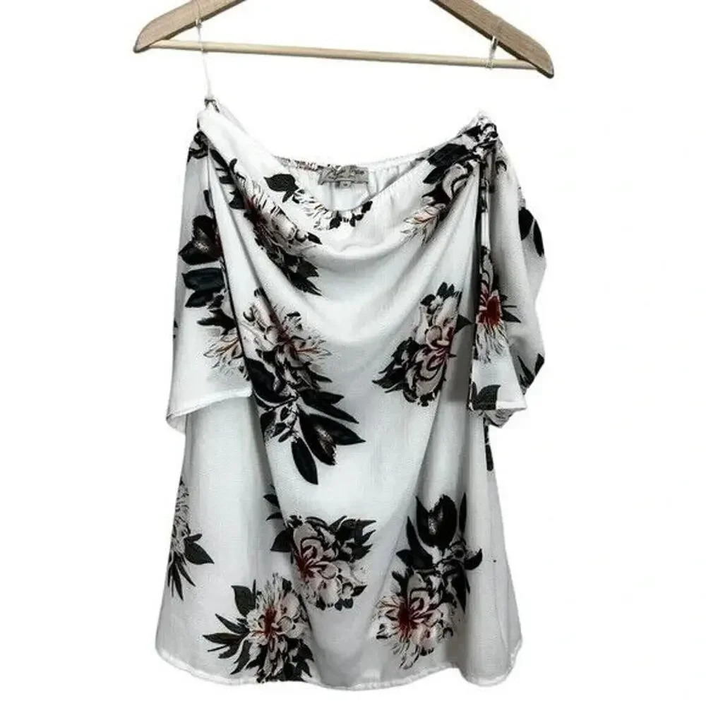 Parisian Off Shoulder Floral Dress White Size 8 Woman's Casual Beach Sundress